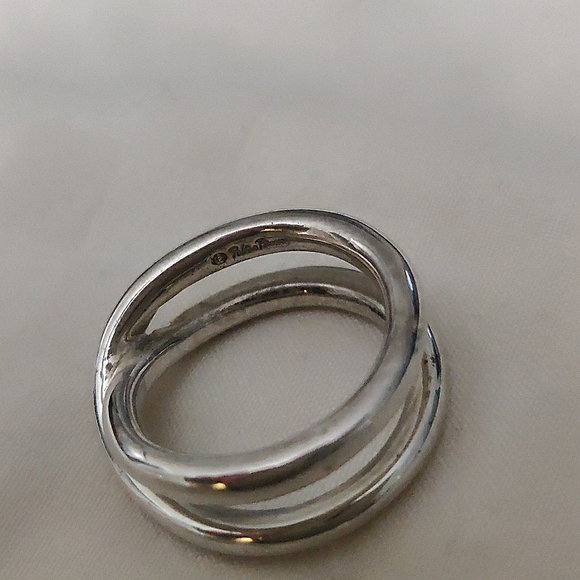 Tiffany & Co Paloma Picasso Le Cercle Cross Ring Sterling Silver 6.5 Reversible - Picture 6 of 9